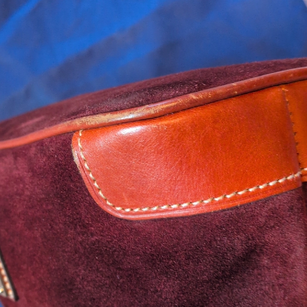Dooney & Bourke Maroon Suede Crossbody with Leather Trim - Picture 5 of 10